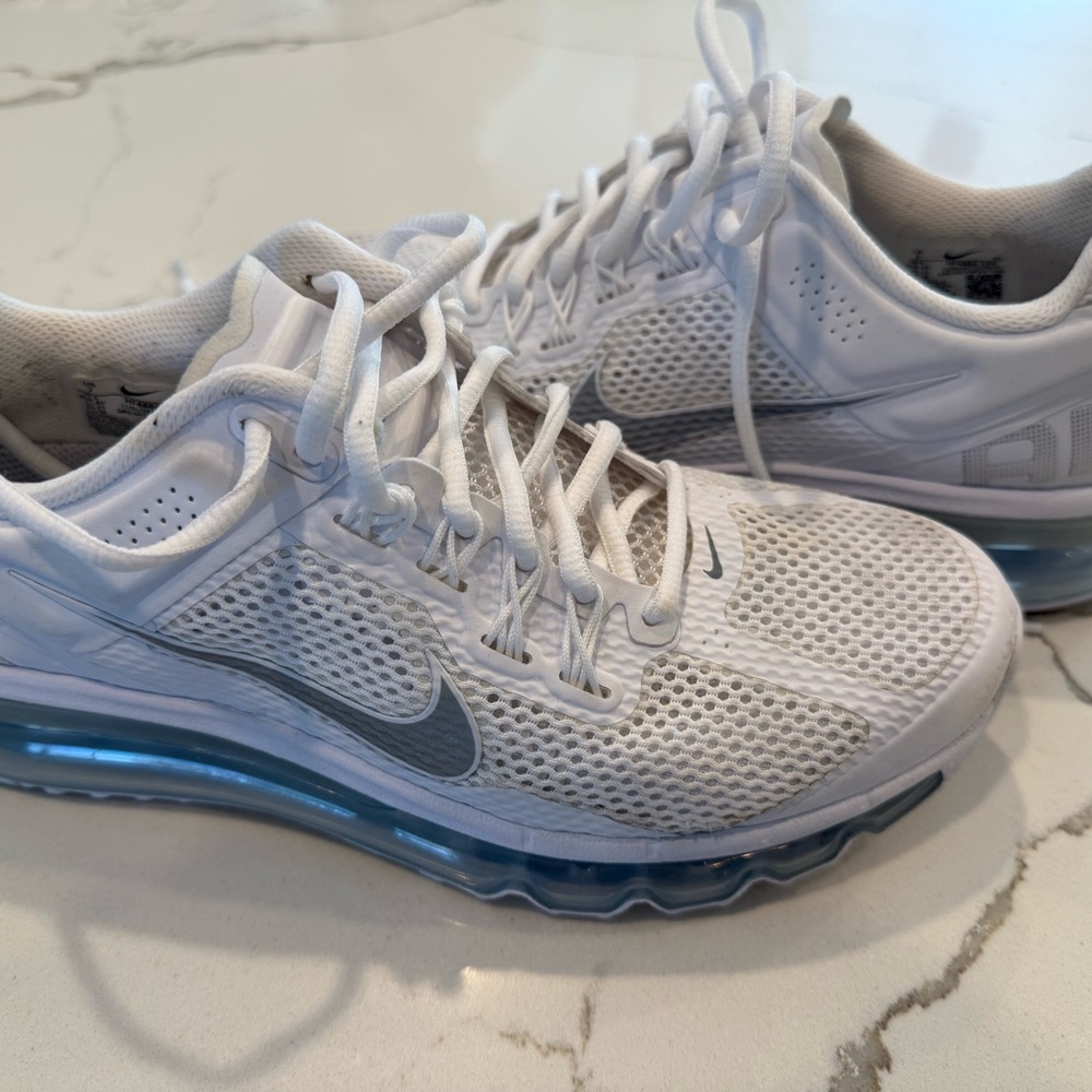 Nike White and Gray Air Max Shoes